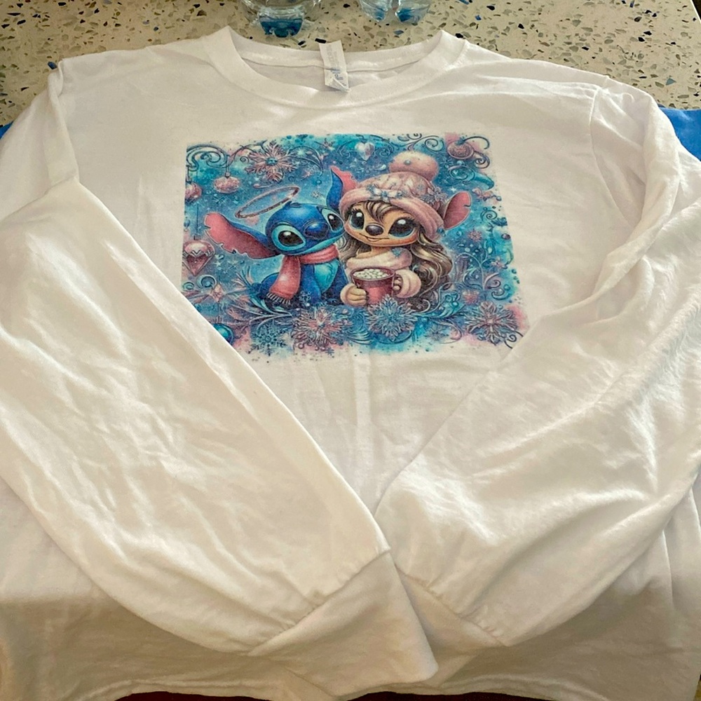 White long sleeve tee with sublimation by Rhonda - Nana’s Crafts